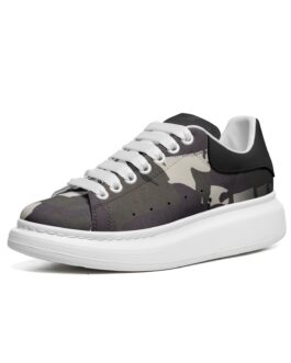 Snow Camoed Lace Up Leather Sneakers